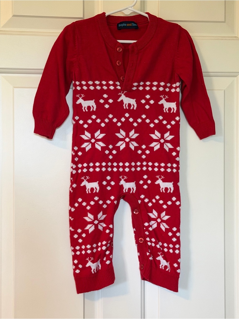 Sophie and Sam Red Holiday Knit one piece for Kids